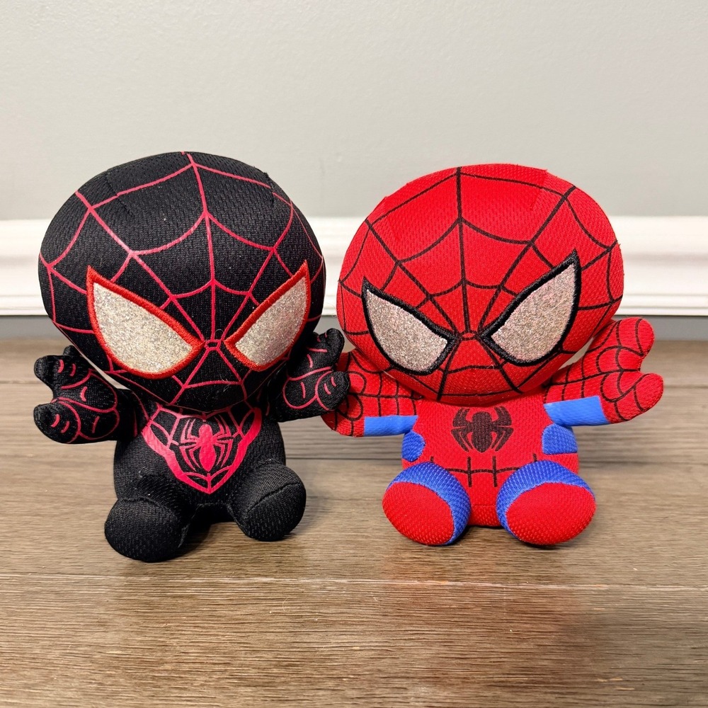 Ty Beanie Babies Marvel Spider-Man Peter Parker Miles Morales Plush Set of 2